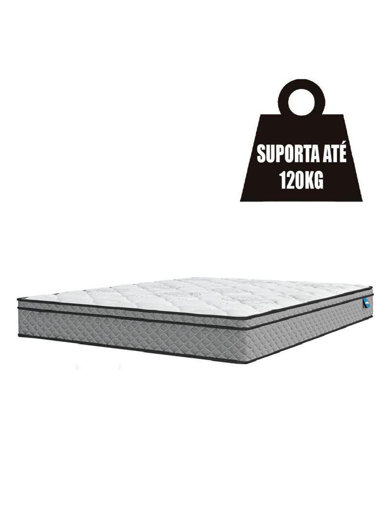 Colchão Casal Molas Ensacadas Mirage 138x188x24cm Cinza/Branco Umaflex Suporta Até 120kg