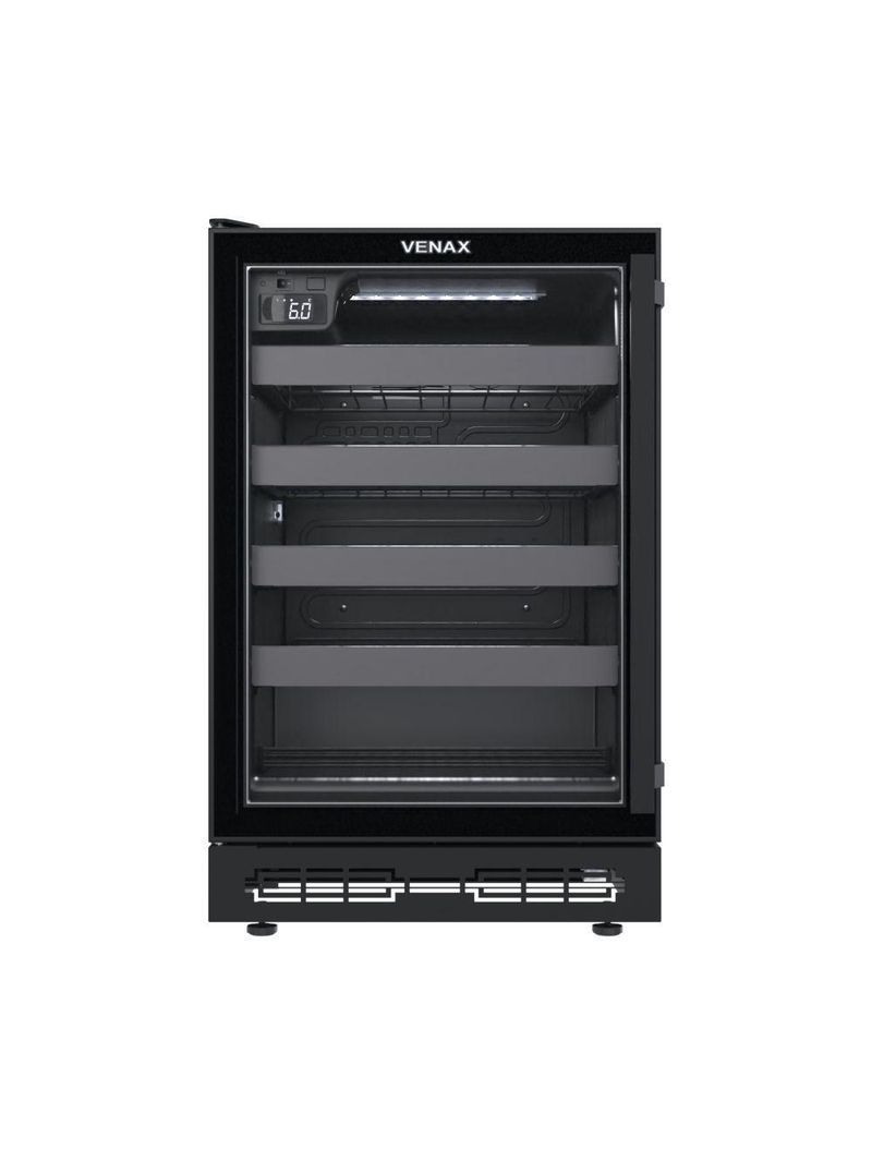 Adega Venax Cave In 100 Porta Invertida 82L Com Opção De Embutir Preto Fosco 127V