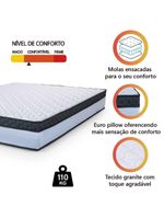 Colchão Casal Molas Ensacadas  Dunas Hellen Branco/pre