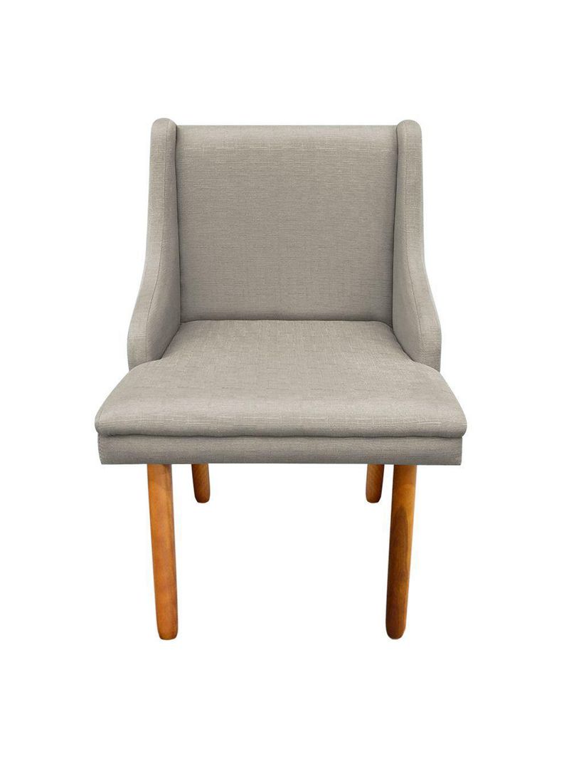 Cadeira De Jantar Liz Linho Pés Palito Castanho Drossi