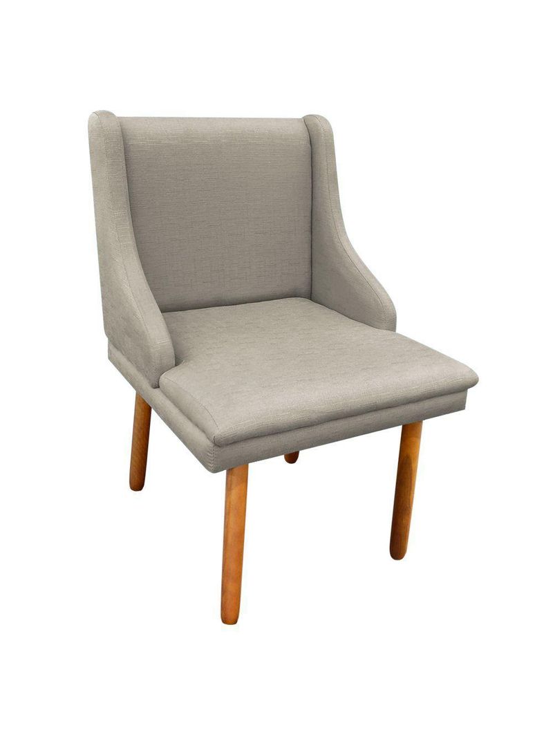 Cadeira De Jantar Liz Linho Pés Palito Castanho Drossi