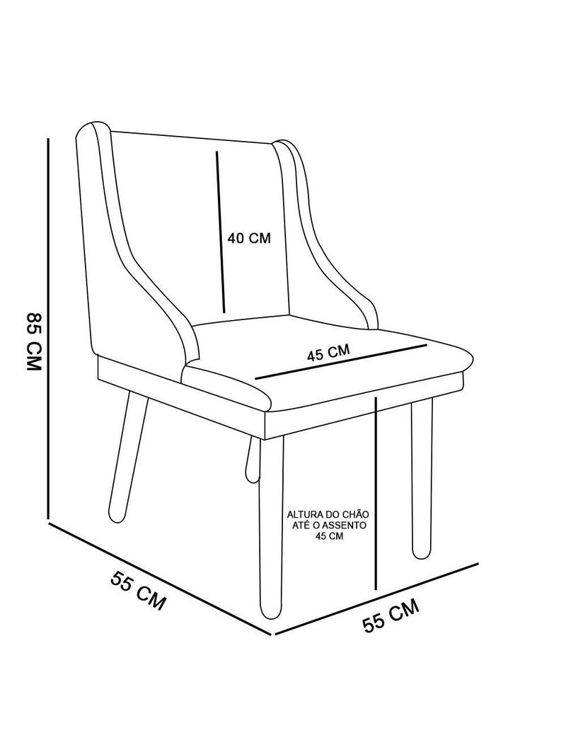 Cadeira De Jantar Liz Linho Pés Palito Castanho Drossi