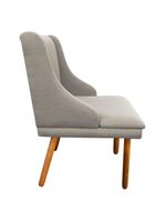 Cadeira De Jantar Liz Linho Pés Palito Castanho Drossi