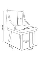 Cadeira De Jantar Liz Linho Pés Palito Castanho Drossi