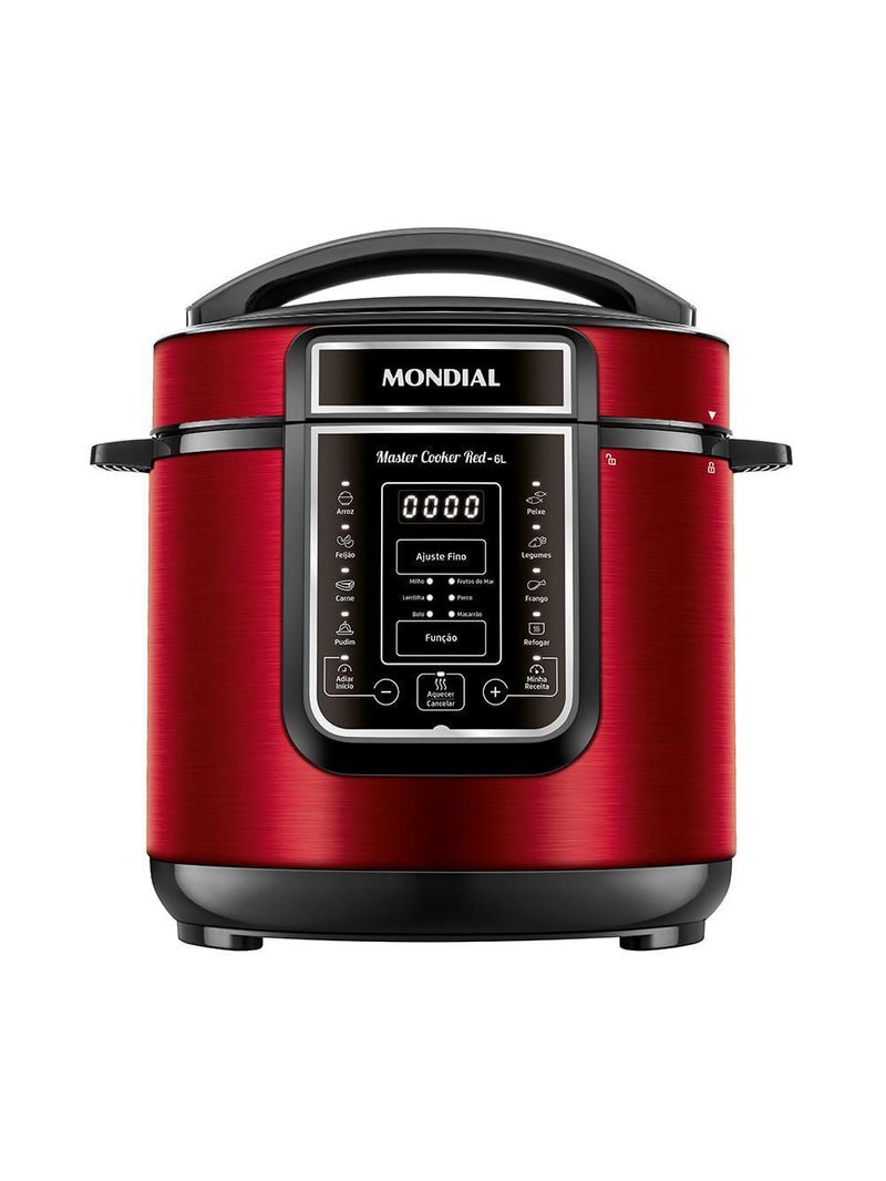 Panela de Pressão Elétrica Digital Mondial 6L Vermelho/Inox PE-60-6L-RI – 127V