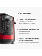 Panela de Pressão Elétrica Digital Mondial 6L Vermelho/Inox PE-60-6L-RI – 127V