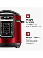 Panela de Pressão Elétrica Digital Mondial 6L Vermelho/Inox PE-60-6L-RI – 127V