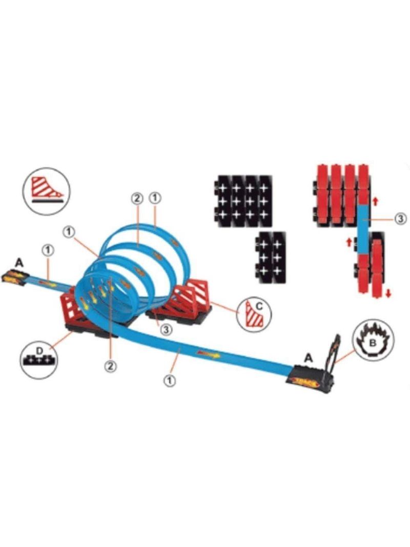 Pista De Corrida Multikids Br1019 Extreme Action Track Set 360º 24 Peças Azul