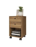 Gaveteiro Escritório 2 Gavetas Rodízios Meta Marrom Caemmun