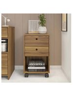 Gaveteiro Escritório 2 Gavetas Rodízios Meta Marrom Caemmun