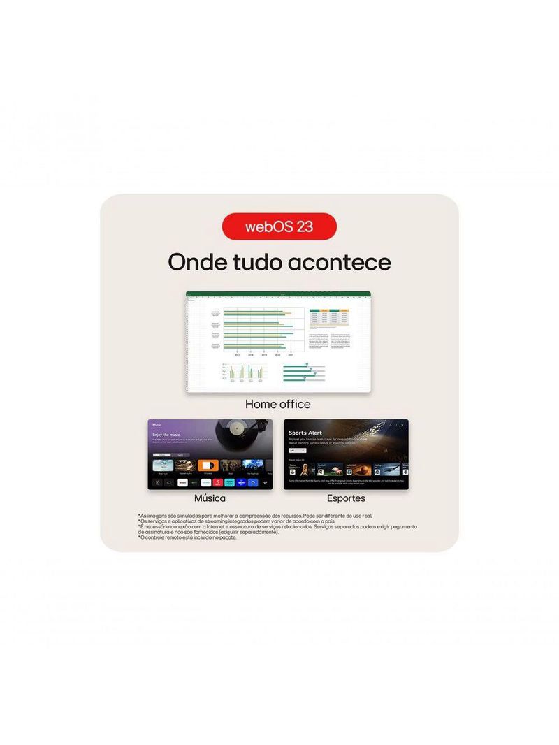 Monitor LG Myview Smart Tela IPS 32'' Fhd Webos Screen Share HDR10 Thinq Air Play 2 Bluetooth USB HDMI 32SR50F-W