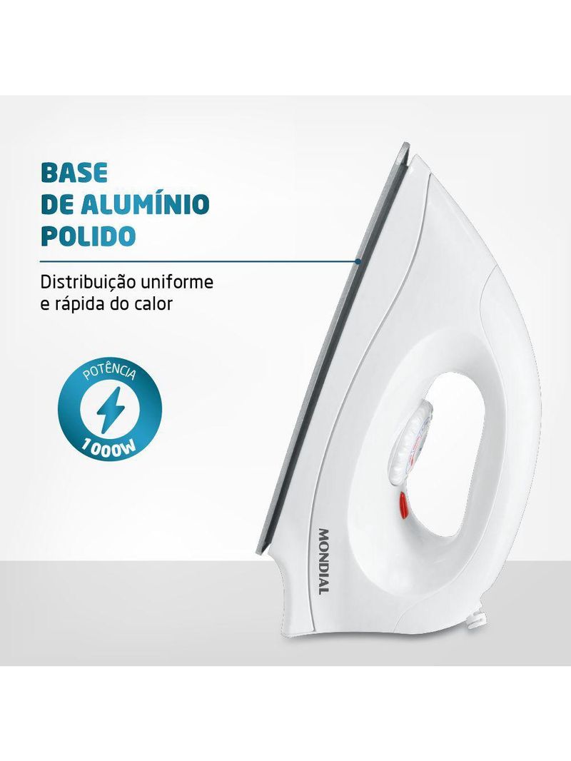 Ferro De Passar A Seco Mondial Fsn-55-w Ferro A Seco Fsn-55-w 127v/60hz