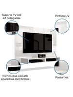 Painel Para Tv Até 42 Polegadas 1,20m Fox New Branco Branco