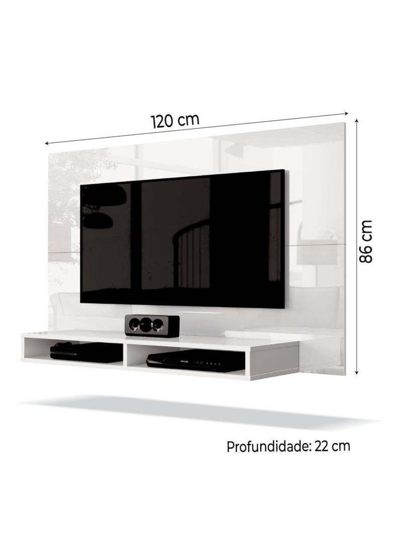 Painel Para Tv Até 42 Polegadas 1,20m Fox New Branco Branco