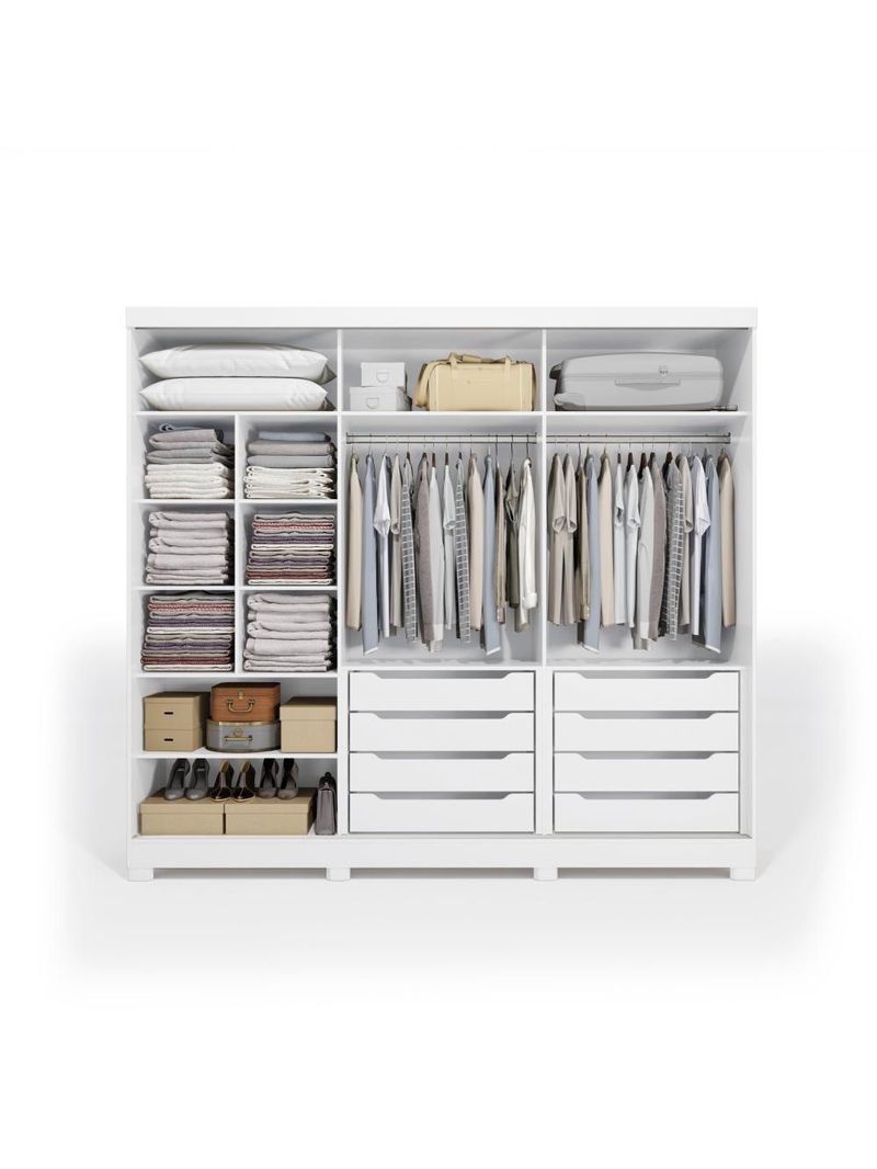 Guarda-Roupa Casal Kappesberg C/Pés 3 Portas 8 Gavetas