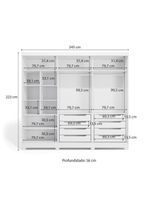 Guarda-Roupa Casal Kappesberg C/Pés 3 Portas 8 Gavetas