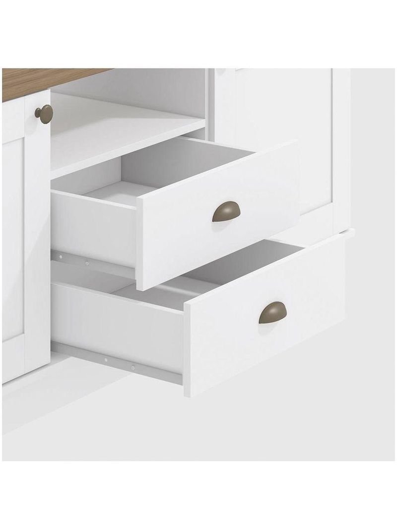 Rack Kappesberg 2 Portas 2 Gavetas Branco Carb