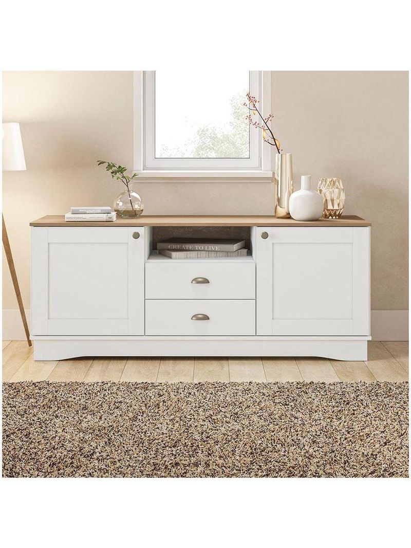 Rack Kappesberg 2 Portas 2 Gavetas Branco Carb