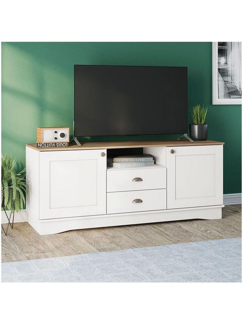 Rack Kappesberg 2 Portas 2 Gavetas Branco Carb