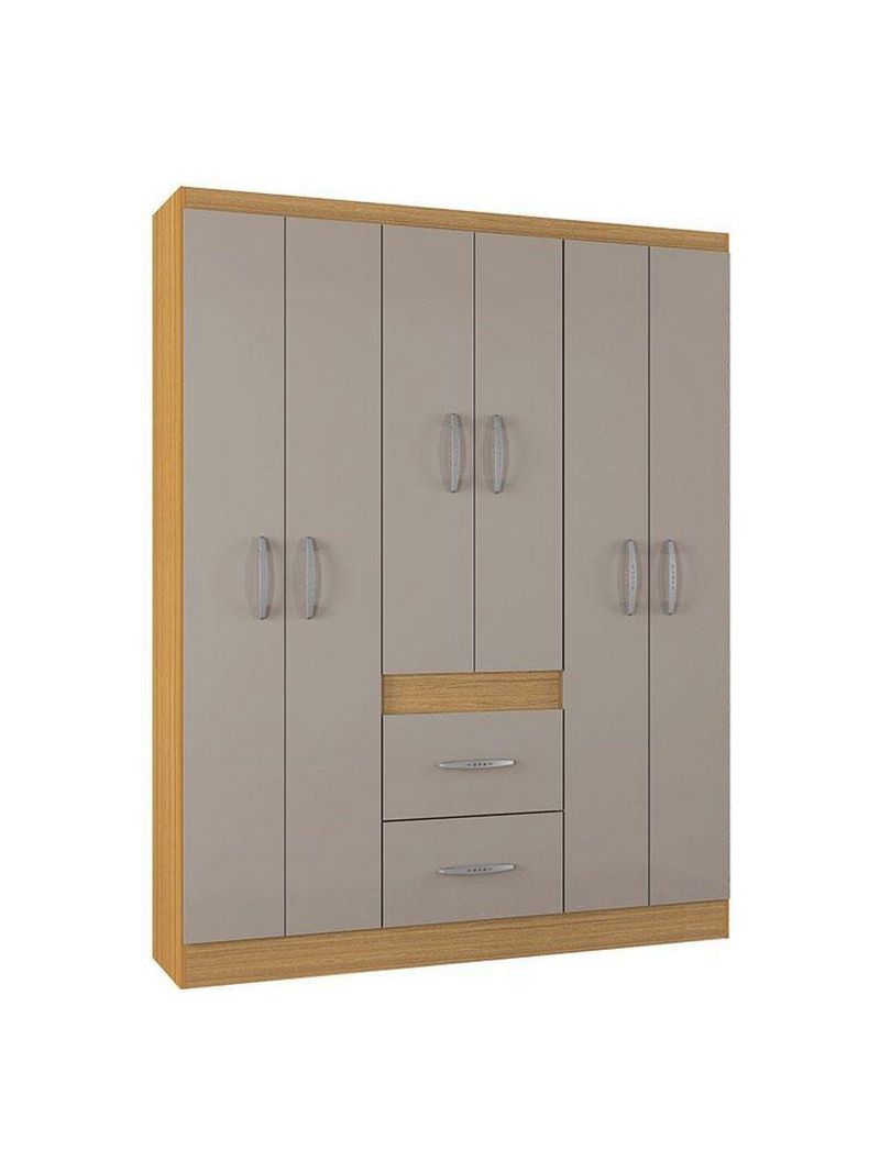 Guarda Roupa Casal Milão 6 Portas Damasco Off White – Poquema