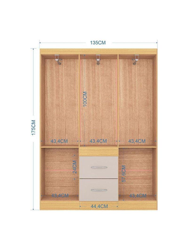 Guarda Roupa Casal Milão 6 Portas Damasco Off White – Poquema