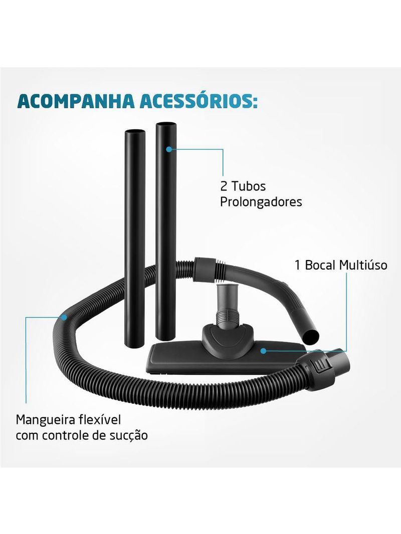 Aspirador De Pó Mondial Turbo Hepa Branco e Laranja AP-15 127V