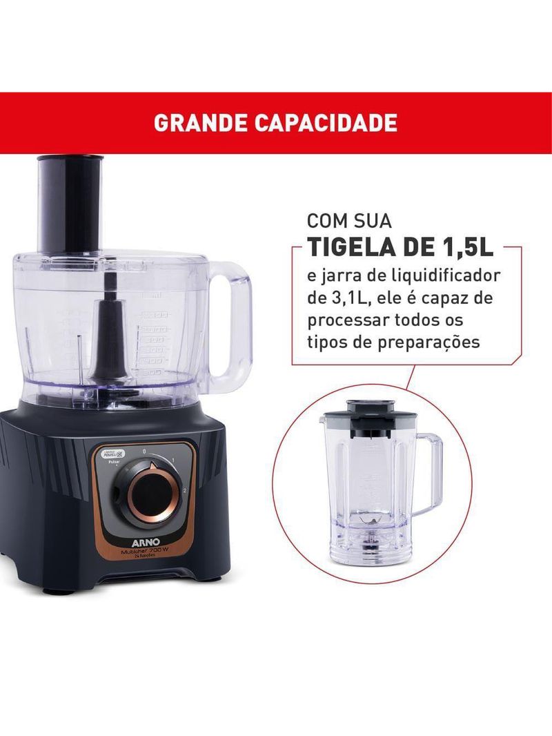 Multiprocessador Arno Multichef 700W Preto MP72 110V