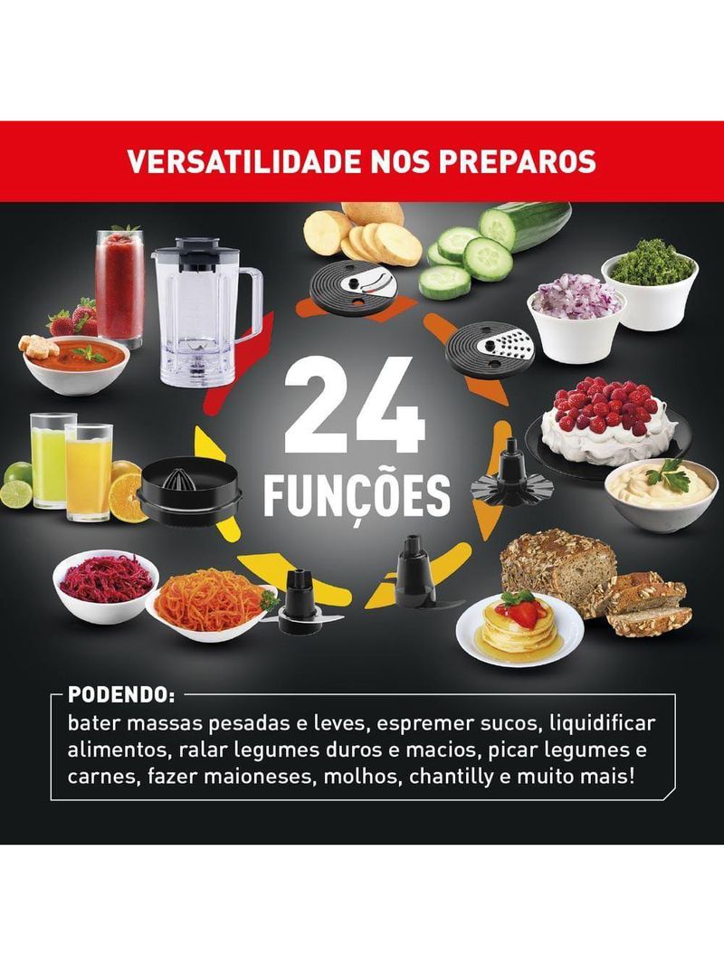 Multiprocessador Arno Multichef 700W Preto MP72 110V