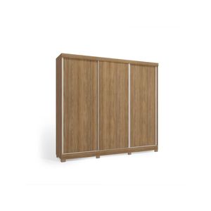 Guarda-roupa Casal 100% Mdf Kappesberg C/pés 3 Portas De Correr 8 Gavetas Nogueira