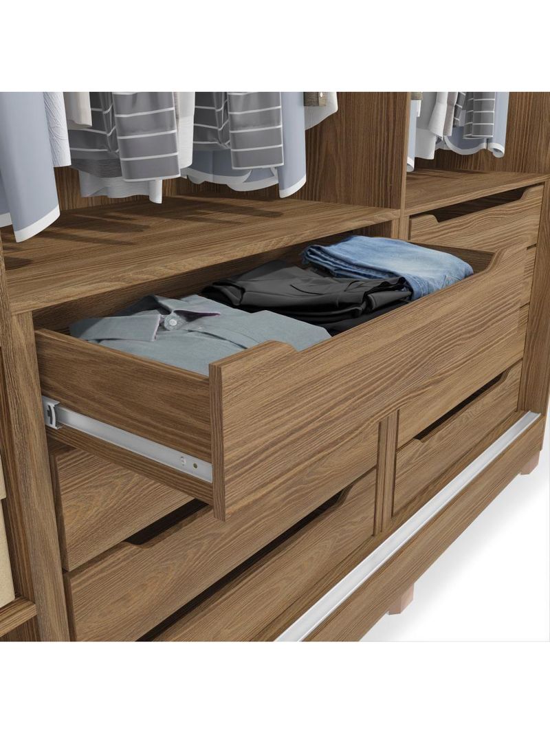 Guarda-roupa Casal Mdf Kappesberg C/pés 3 Portas 8 Gavetas