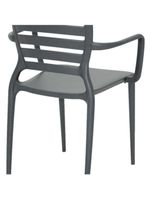 Cadeira Sofia Encosto Vazado com Braço Grafite Tramontina