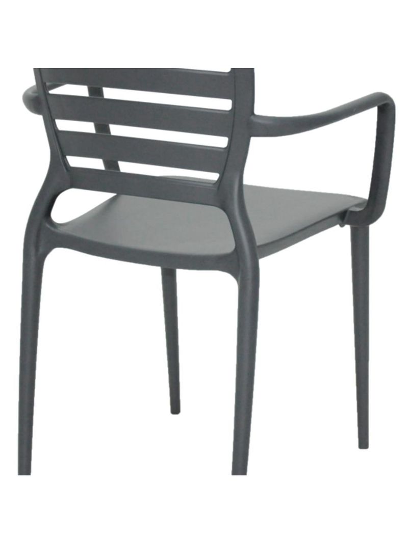 Cadeira Sofia Encosto Vazado com Braço Grafite Tramontina