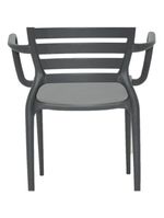 Cadeira Sofia Encosto Vazado com Braço Grafite Tramontina