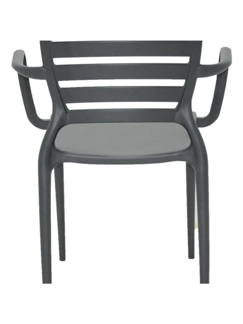 Cadeira Sofia Encosto Vazado com Braço Grafite Tramontina