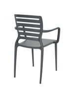 Cadeira Sofia Encosto Vazado com Braço Grafite Tramontina