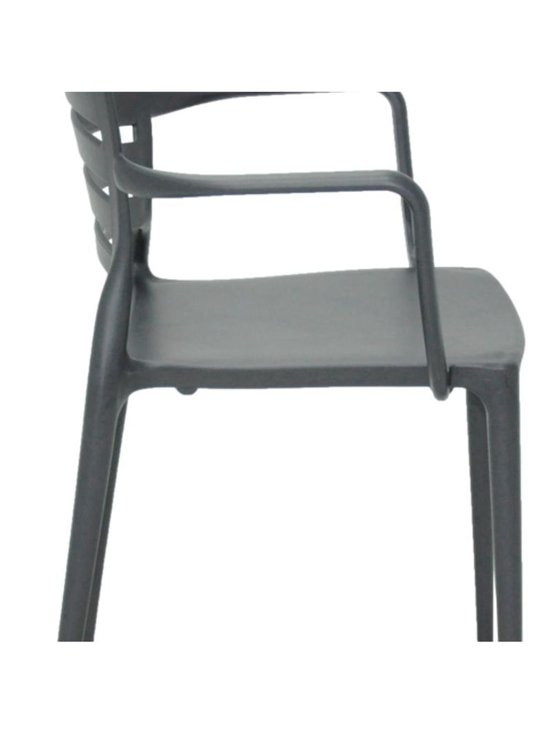 Cadeira Sofia Encosto Vazado com Braço Grafite Tramontina