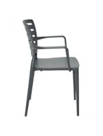 Cadeira Sofia Encosto Vazado com Braço Grafite Tramontina