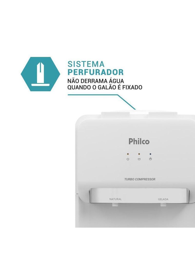 Bebedouro Philco PBE11 20 Litros Água Natural E Gelada Branca 220V