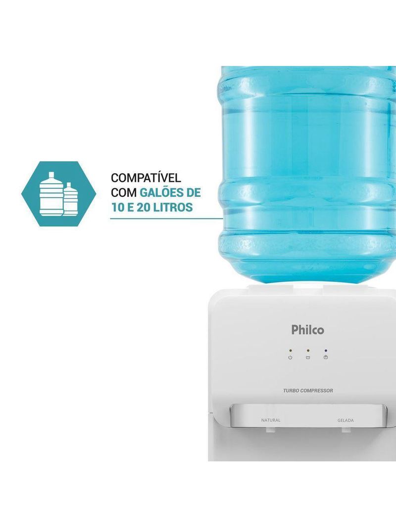 Bebedouro Philco PBE11 20 Litros Água Natural E Gelada Branca 220V