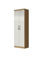 Guarda-Roupa Casal Nápole 2045149 e Armário Multiuso New 2000192 Atacama Off White – Aramóveis