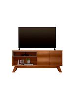 Rack Camboriú 160Cm Para Tv Até 65" Amêndoa E Titânio