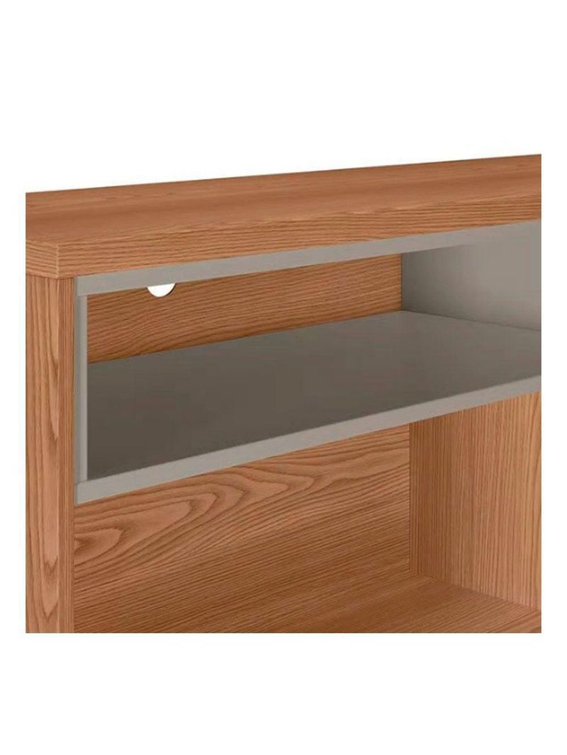 Rack Camboriú 160Cm Para Tv Até 65" Amêndoa E Titânio