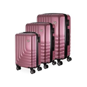 Conjunto de Malas de Viagem Abs Expansível Ika Flex Cadeado Tsa Rodas Duplas 3pcs Rosê - P/M/G