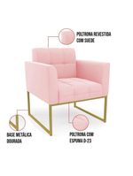 Kit 1 Sofá Namoradeira E 2 Poltronas Elisa  Base Metálica