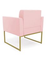 Kit 1 Sofá Namoradeira E 2 Poltronas Elisa  Base Metálica