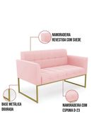 Kit 1 Sofá Namoradeira E 2 Poltronas Elisa  Base Metálica