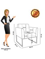 Kit 1 Sofá Namoradeira E 2 Poltronas Elisa  Base Metálica