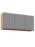 Armário Aéreo de Cozinha 120cm 3 Portas Virgínia Castanho/Cinza - Lumil