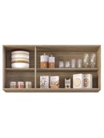 Armário Aéreo de Cozinha 120cm 3 Portas Virgínia Castanho/Cinza - Lumil