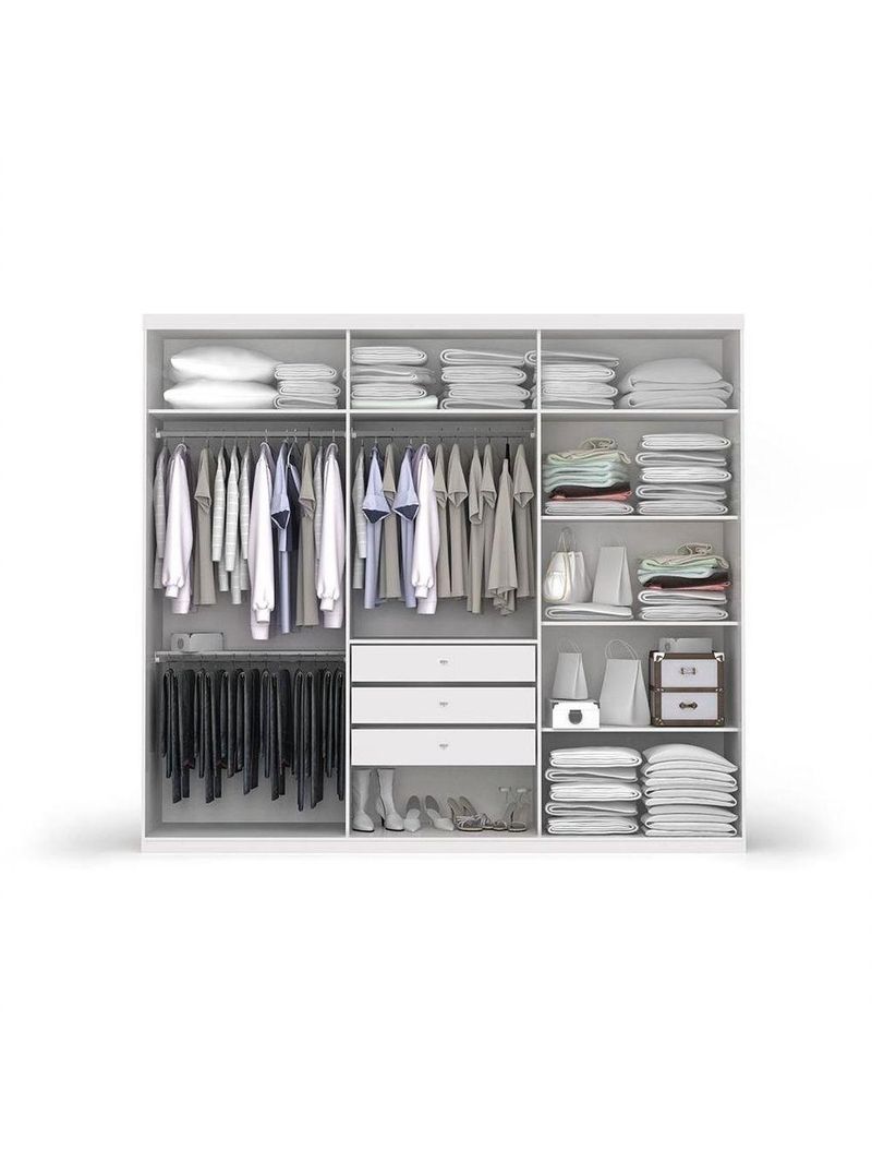 Guarda-Roupa Casal Kappesberg 3 Portas 3 Gavetas Branco S743